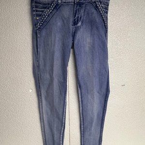 Diva Star Junior 9 Colombian Design Stone Wash Blue Stretch Straight Leg Jean